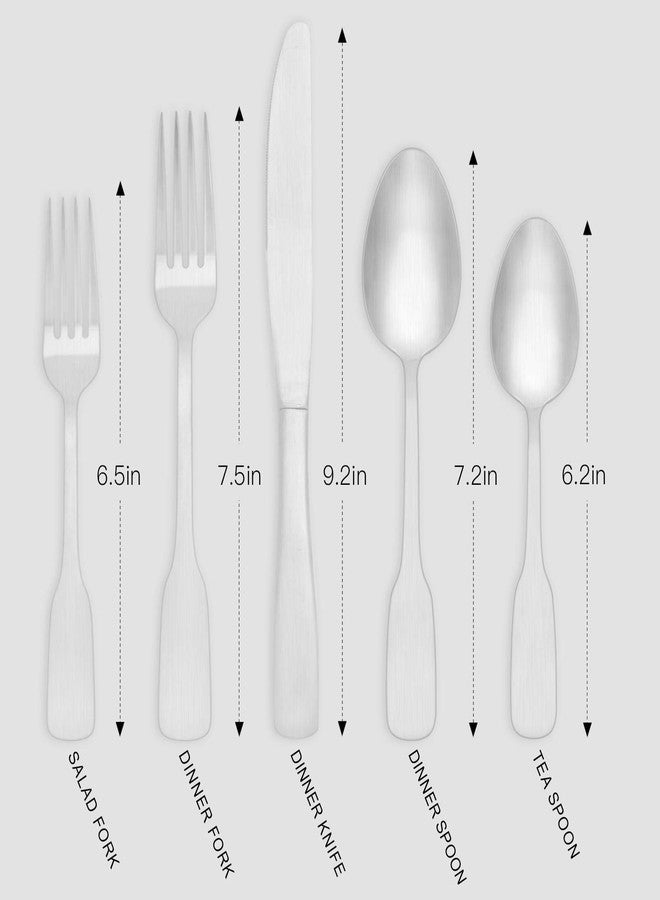 Vanys Silverware Set, Stainless Steel Flatware Cutlery Set For 8, 40-Piece Kitchen Utensil Set Include Spoons And Forks Set, Satin Polished Finished, Dishwasher Safe. - Image 2